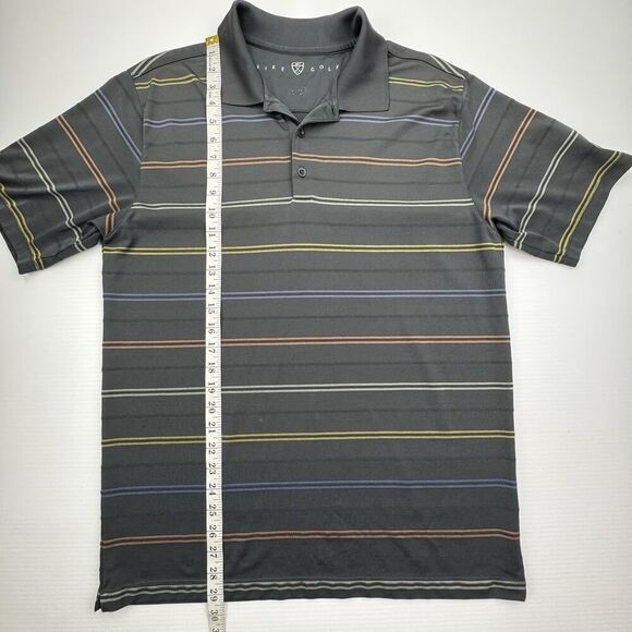 Nike Golf Mens Polo Shirt Short Sleeve Size Large Gray Stripe Lightweight - Picture 6 of 6
